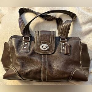 Coach Dark Brown Leather Shoulder Bag